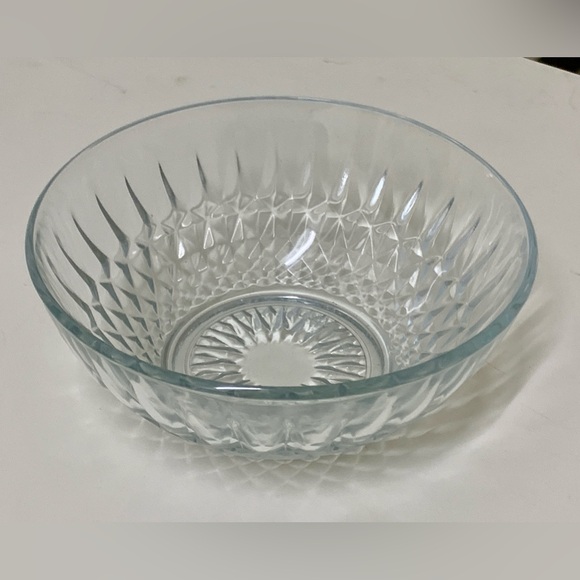 Mid Century Vtg Round Patterned Cut Glass Candy Dish - Picture 7 of 13